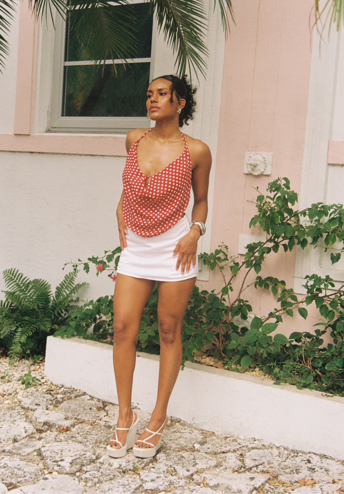 Sabrina Top in Polka Dot