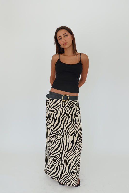 Zebra Maxi Skirt