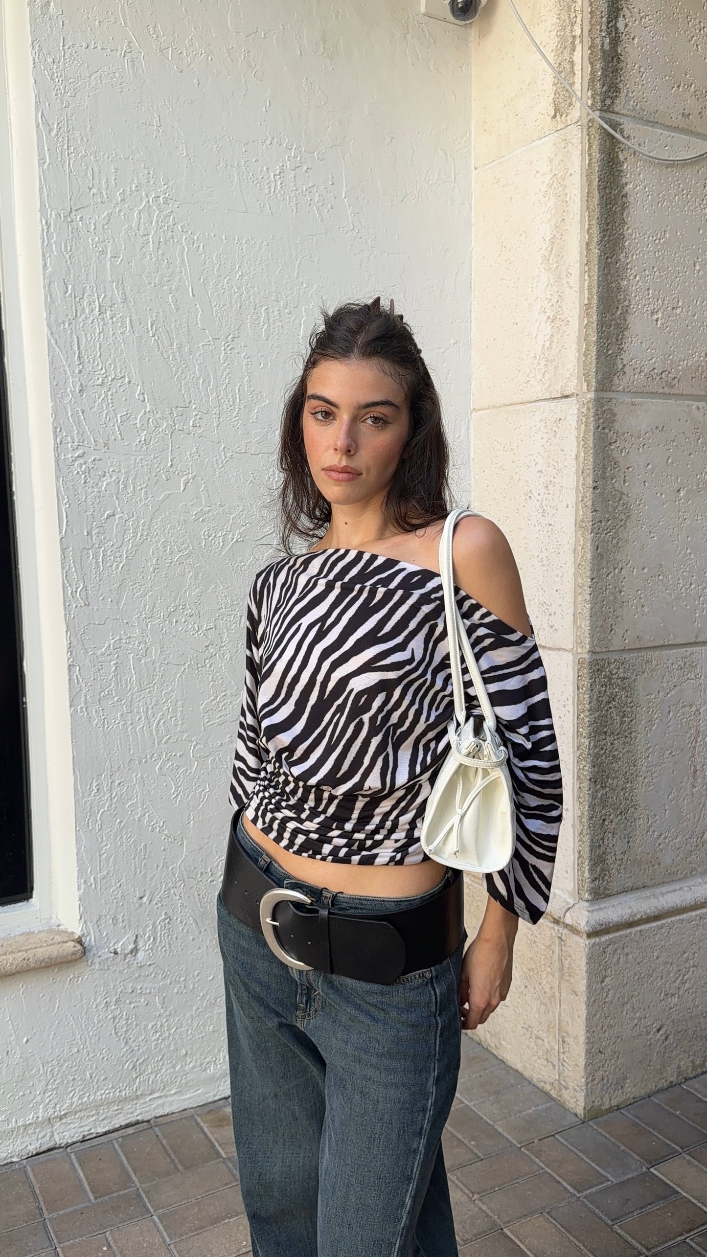 Anna Zebra Long Sleeve Top