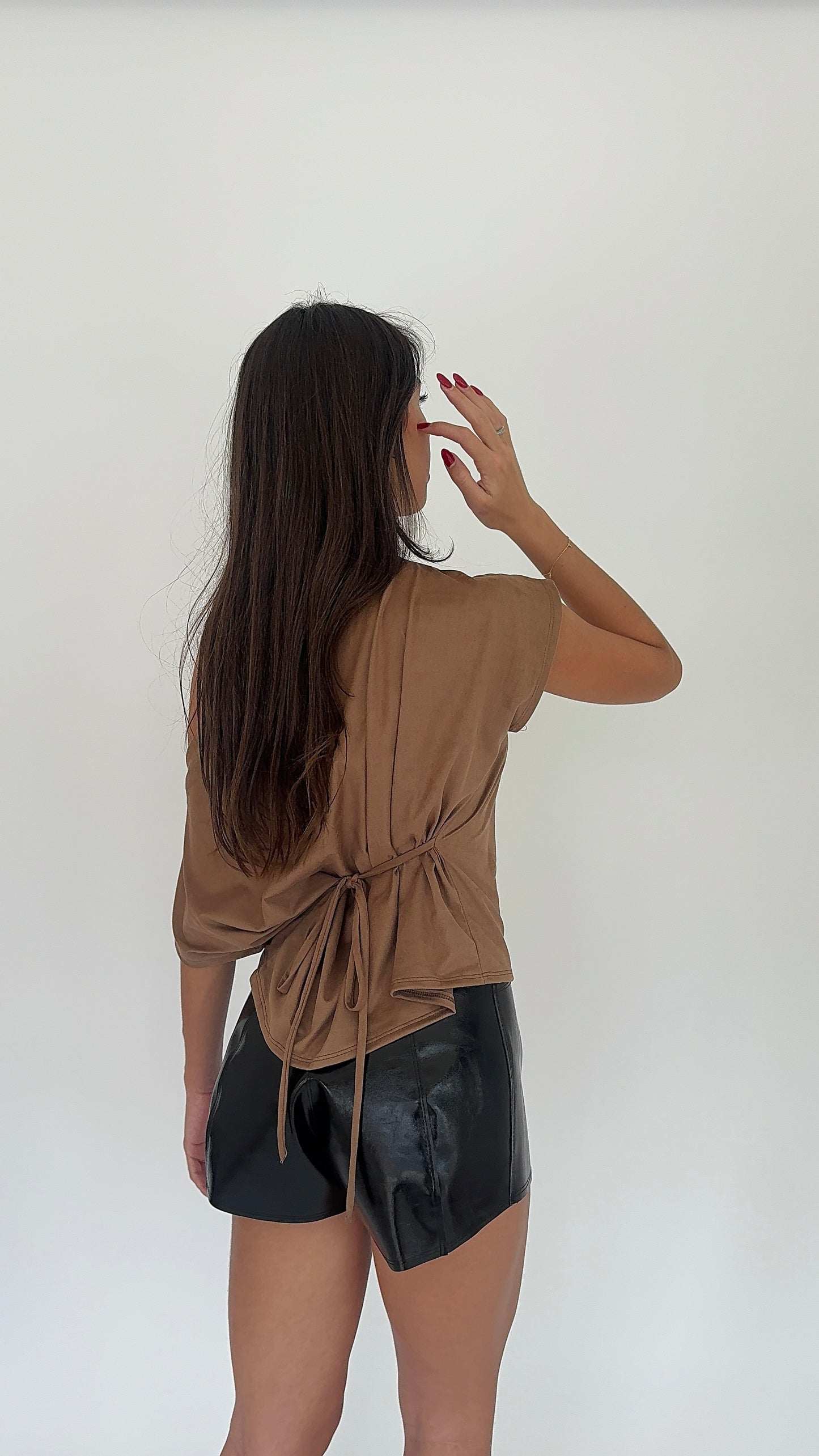 Faux Suede Off Shoulder