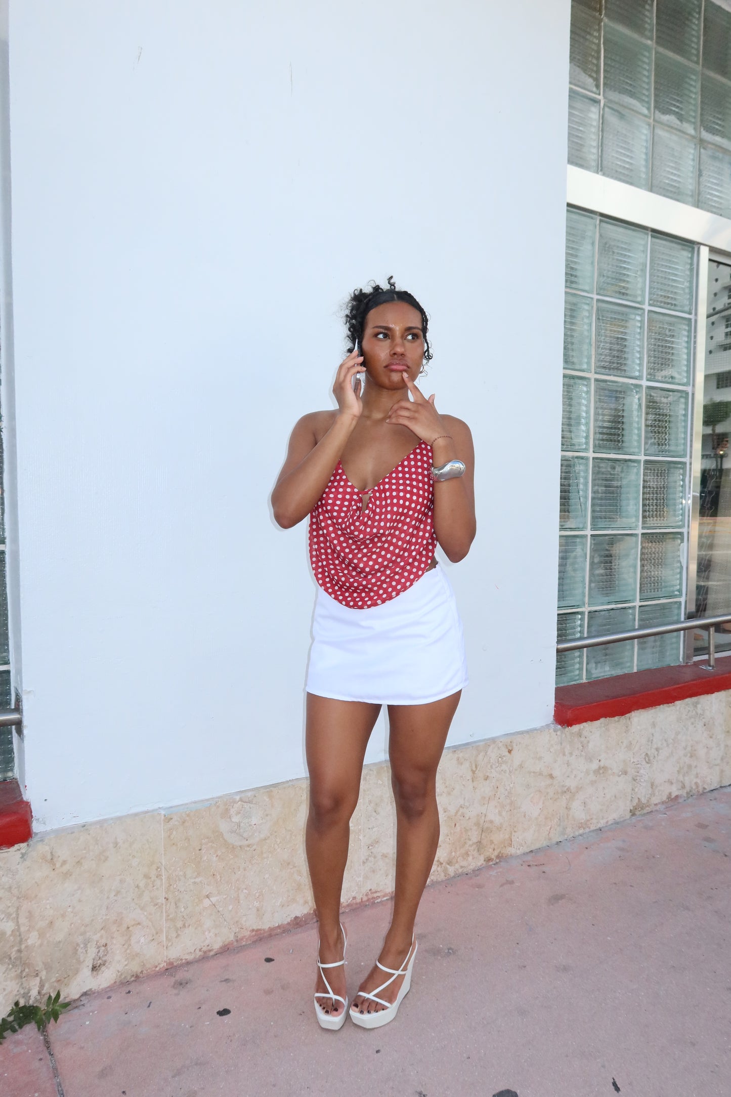 Sabrina Top in Polka Dot