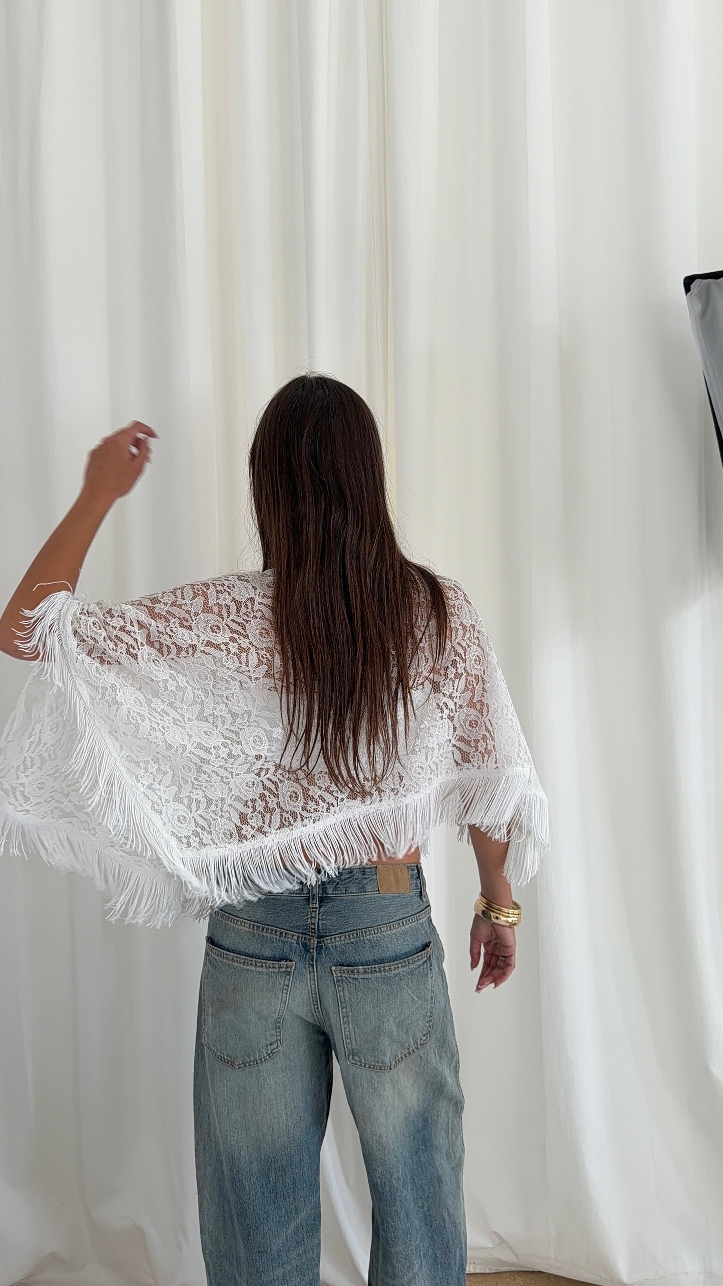 Lace Shawl with Fringe