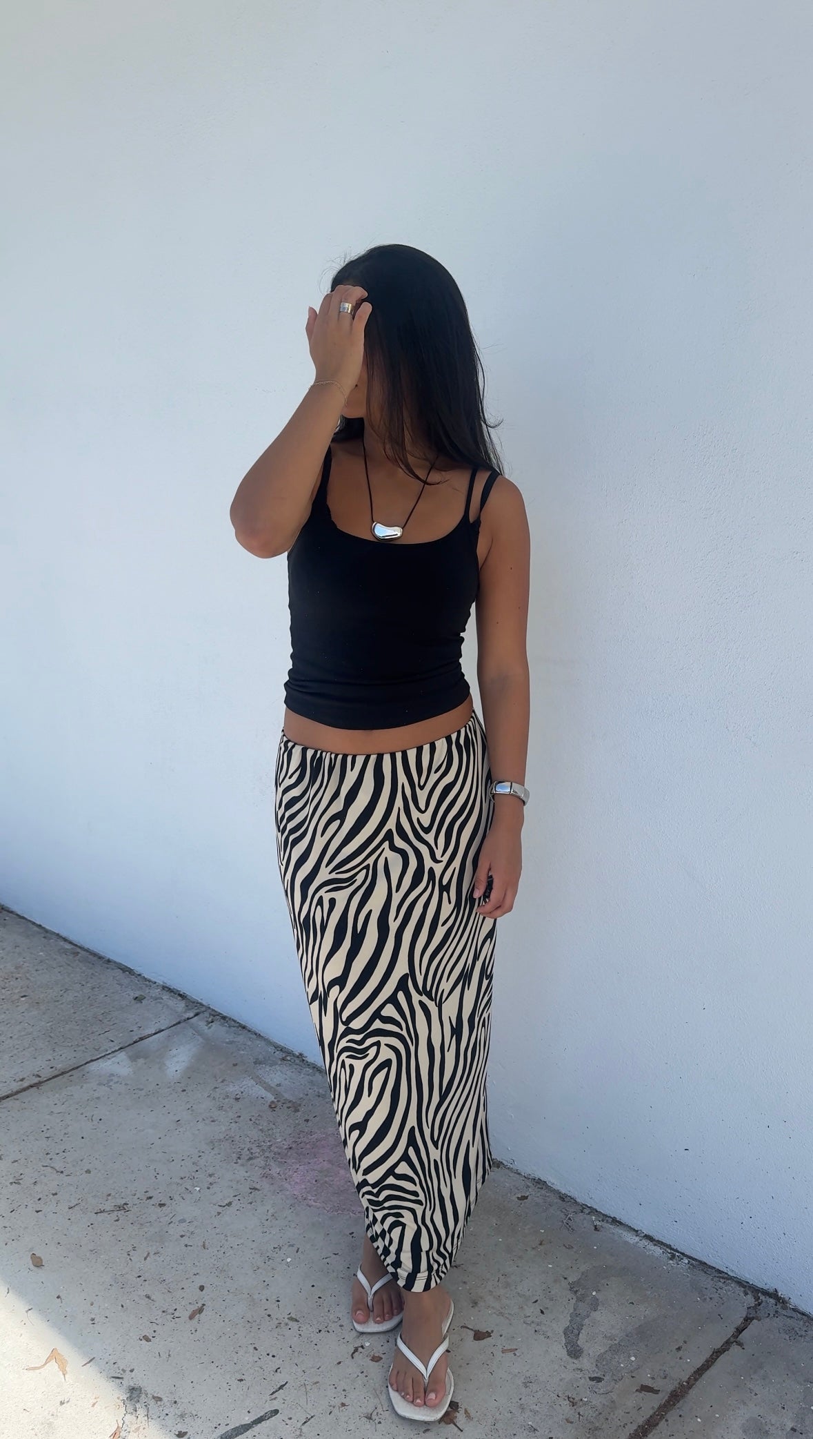 Zebra Maxi Skirt