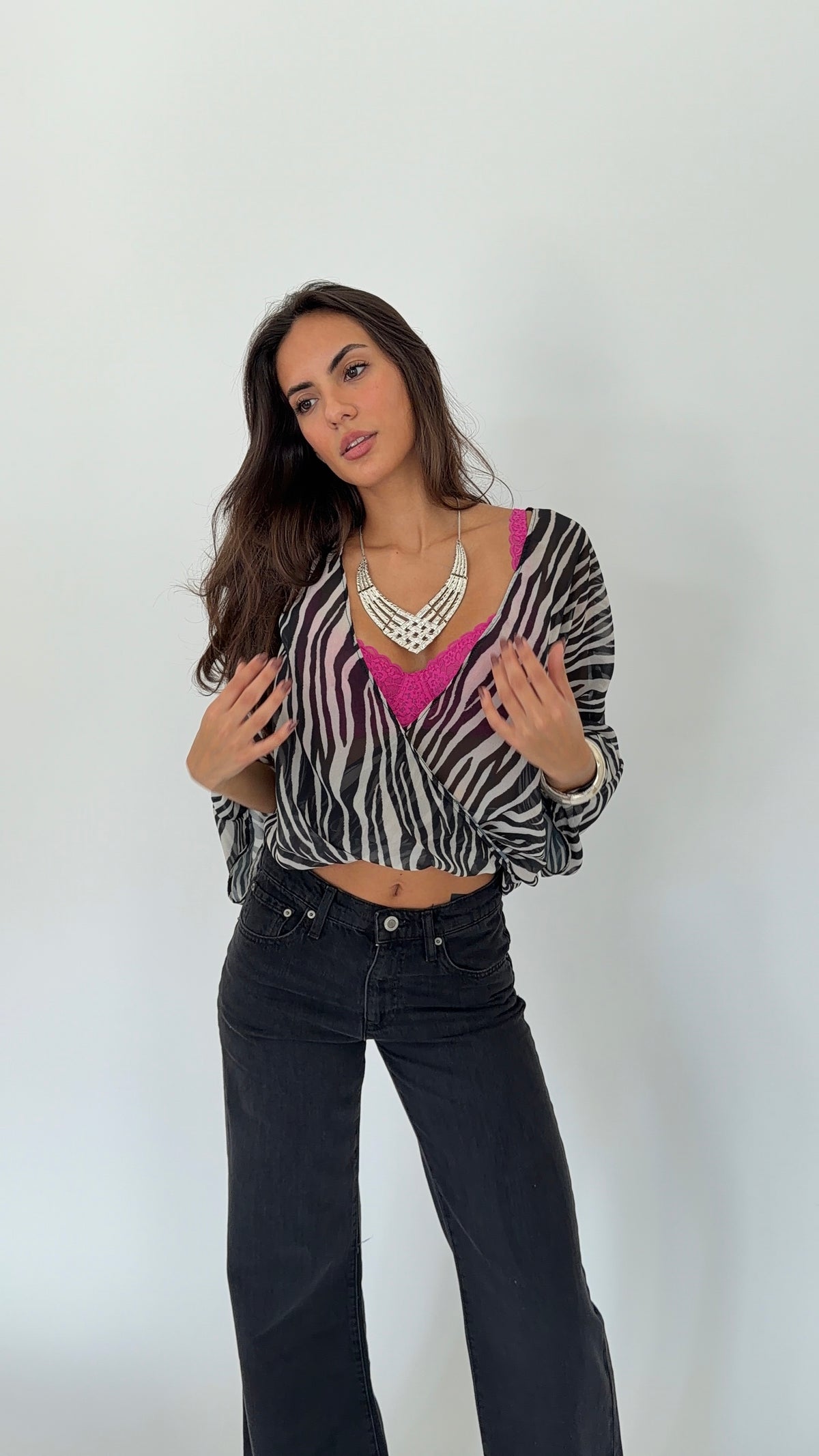 Camila Top in Zebra Chiffon