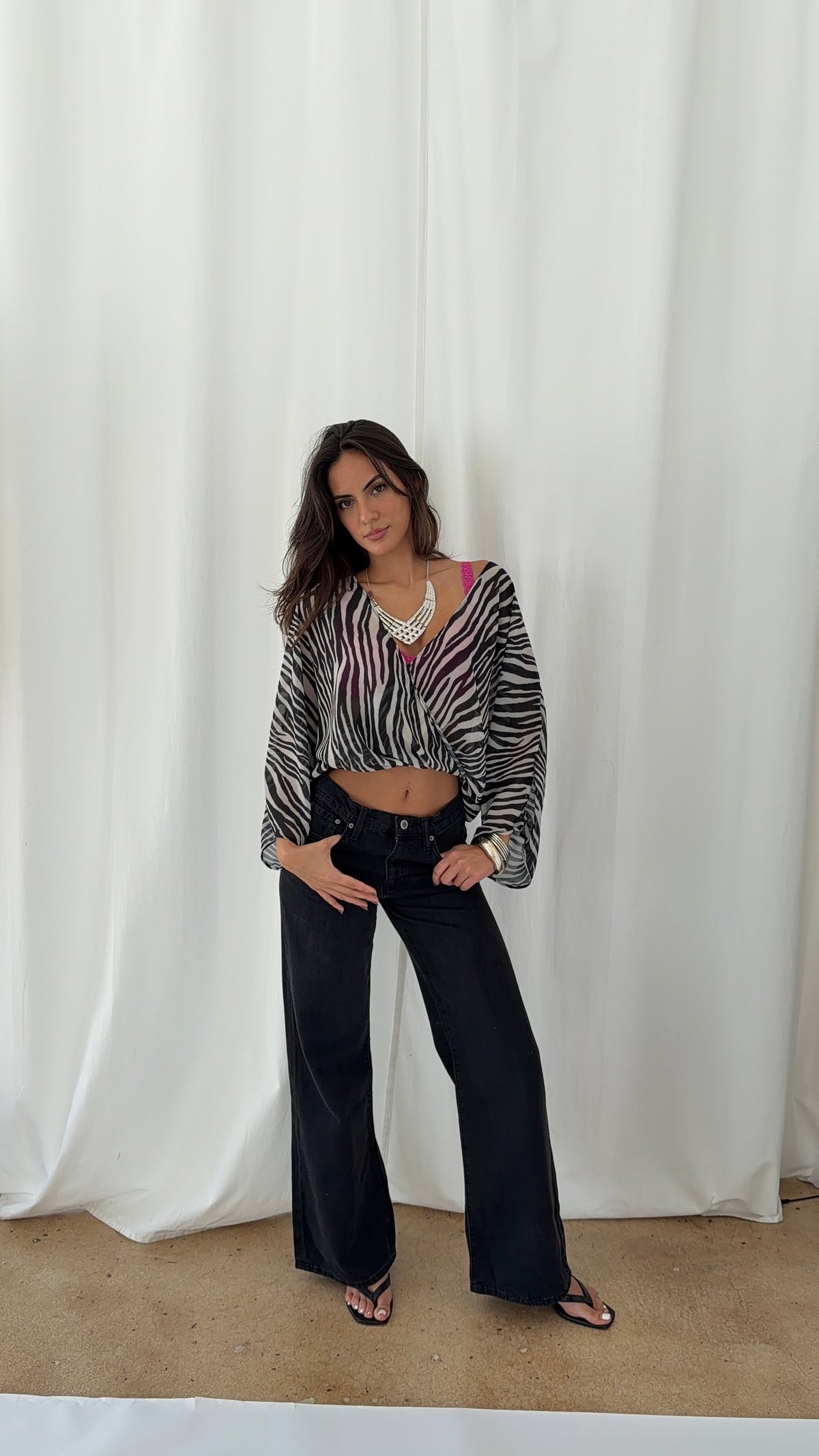 Camila Top in Zebra Chiffon