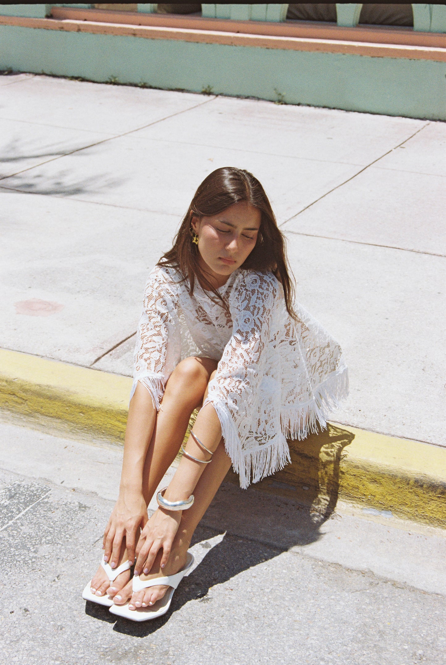 Lace Shawl with Fringe