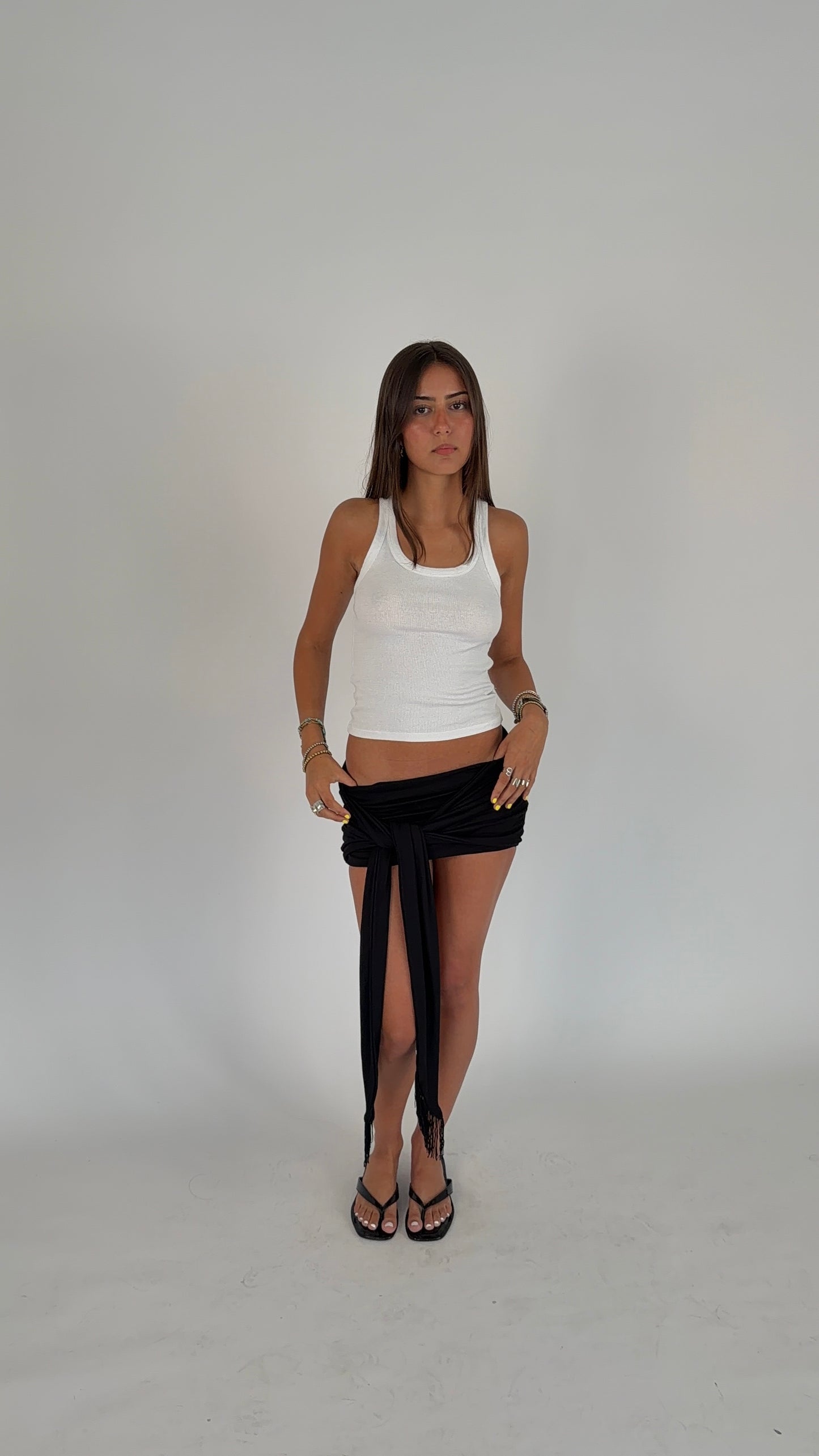 The Fringe Tie Mini Skirt