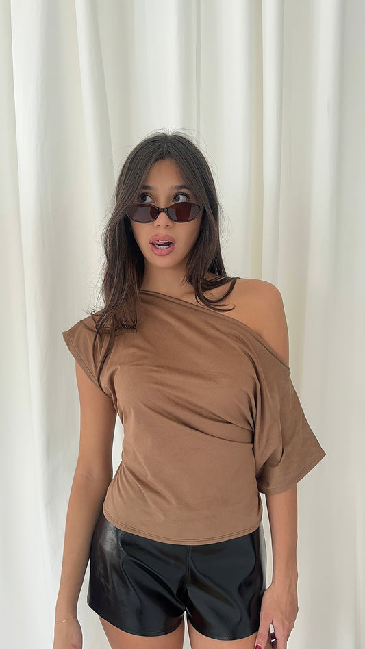 Faux Suede Off Shoulder
