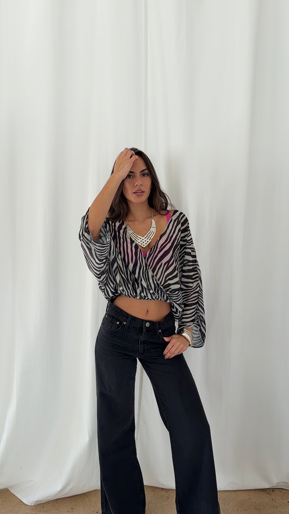 Camila Top in Zebra Chiffon