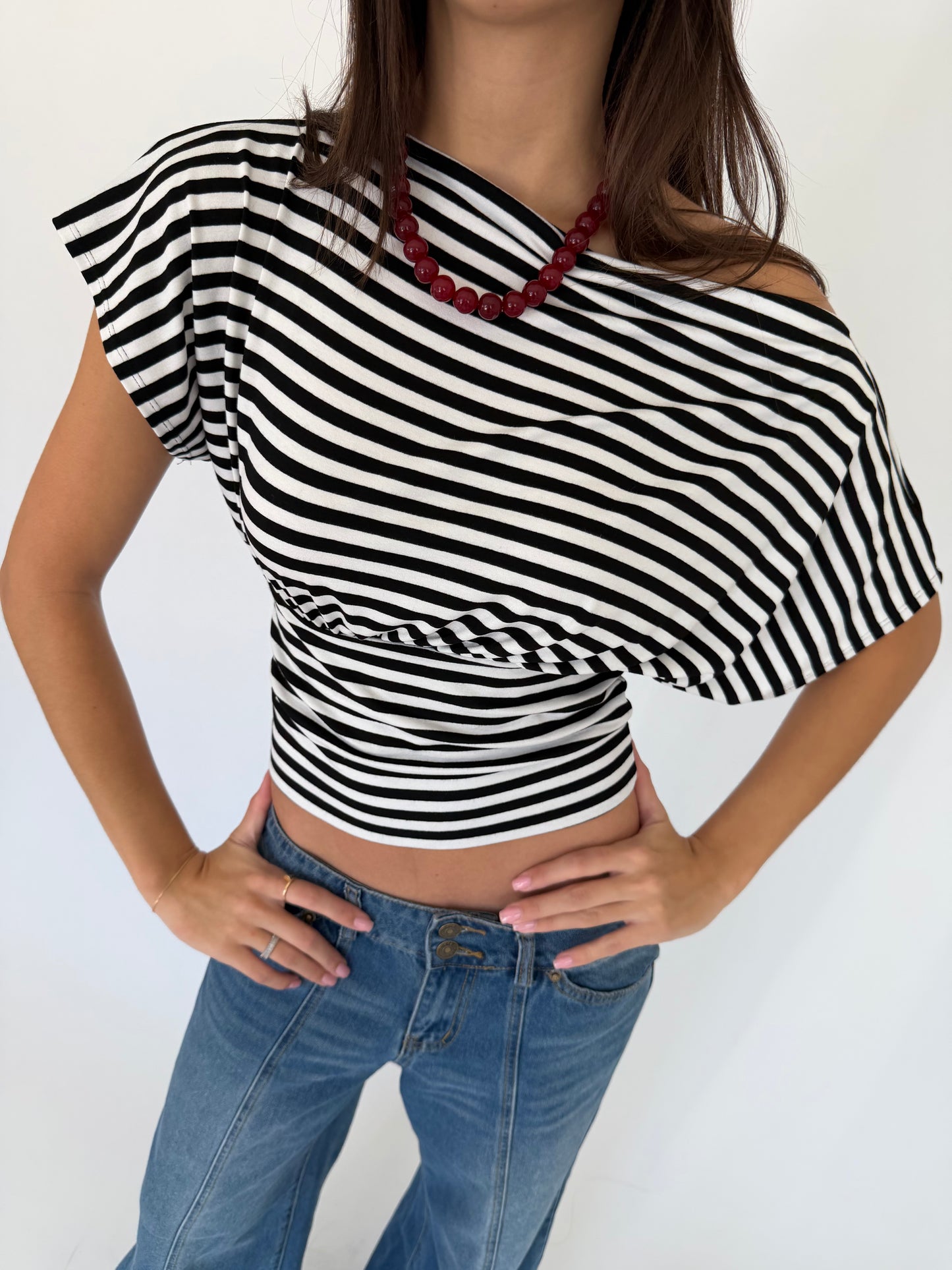 Anna Off Shoulder Stripes
