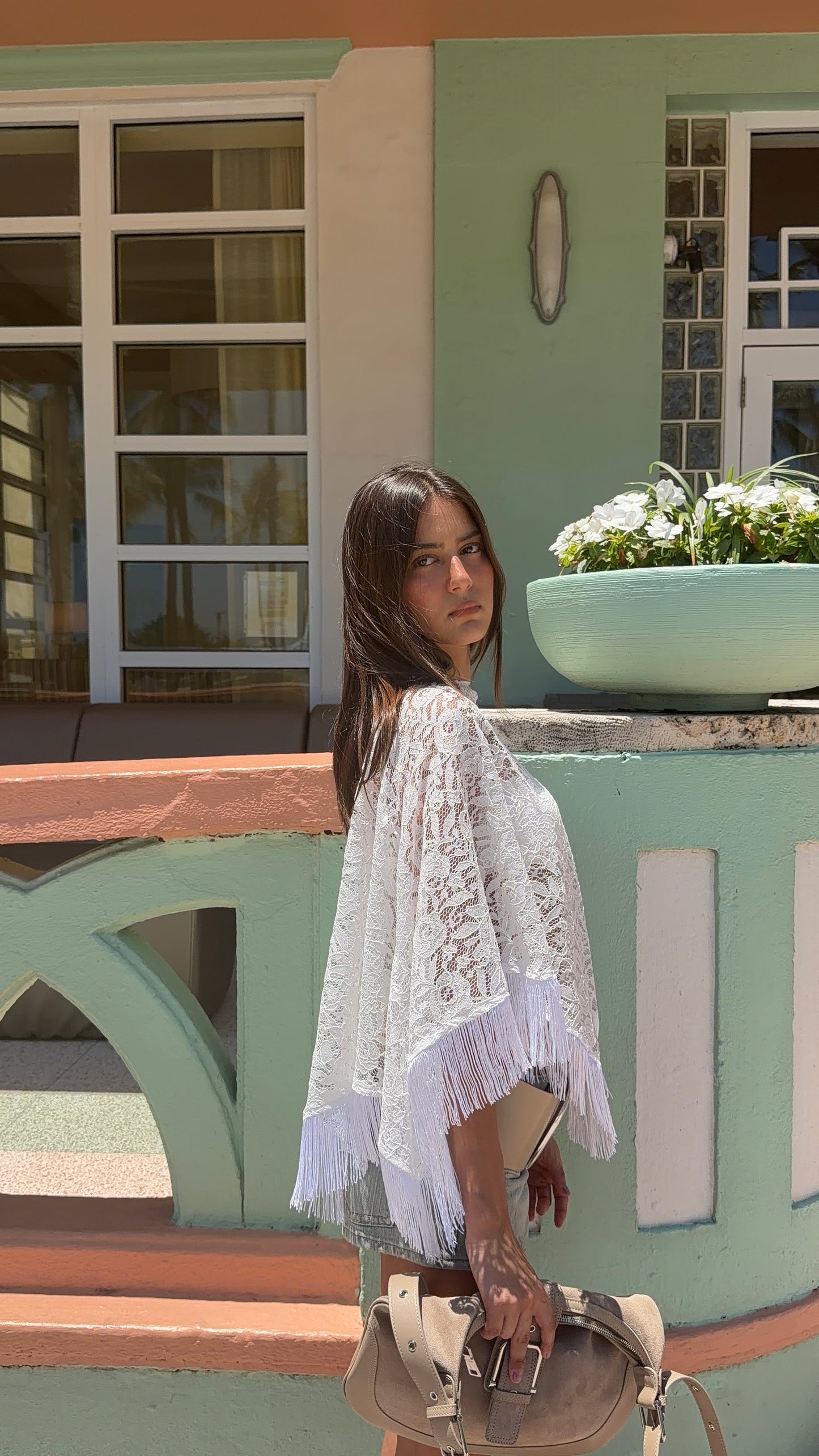 Lace Shawl with Fringe