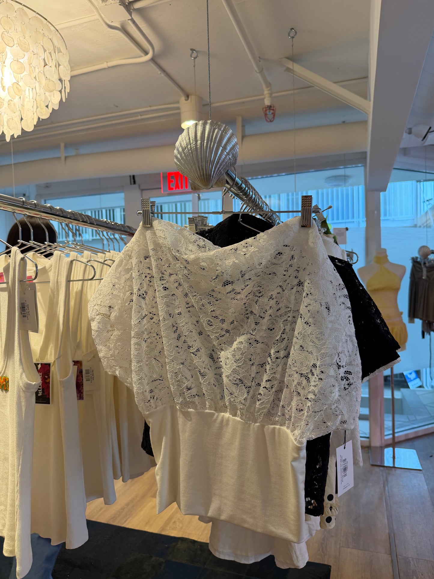 Anna Top with Lace Bodice in White