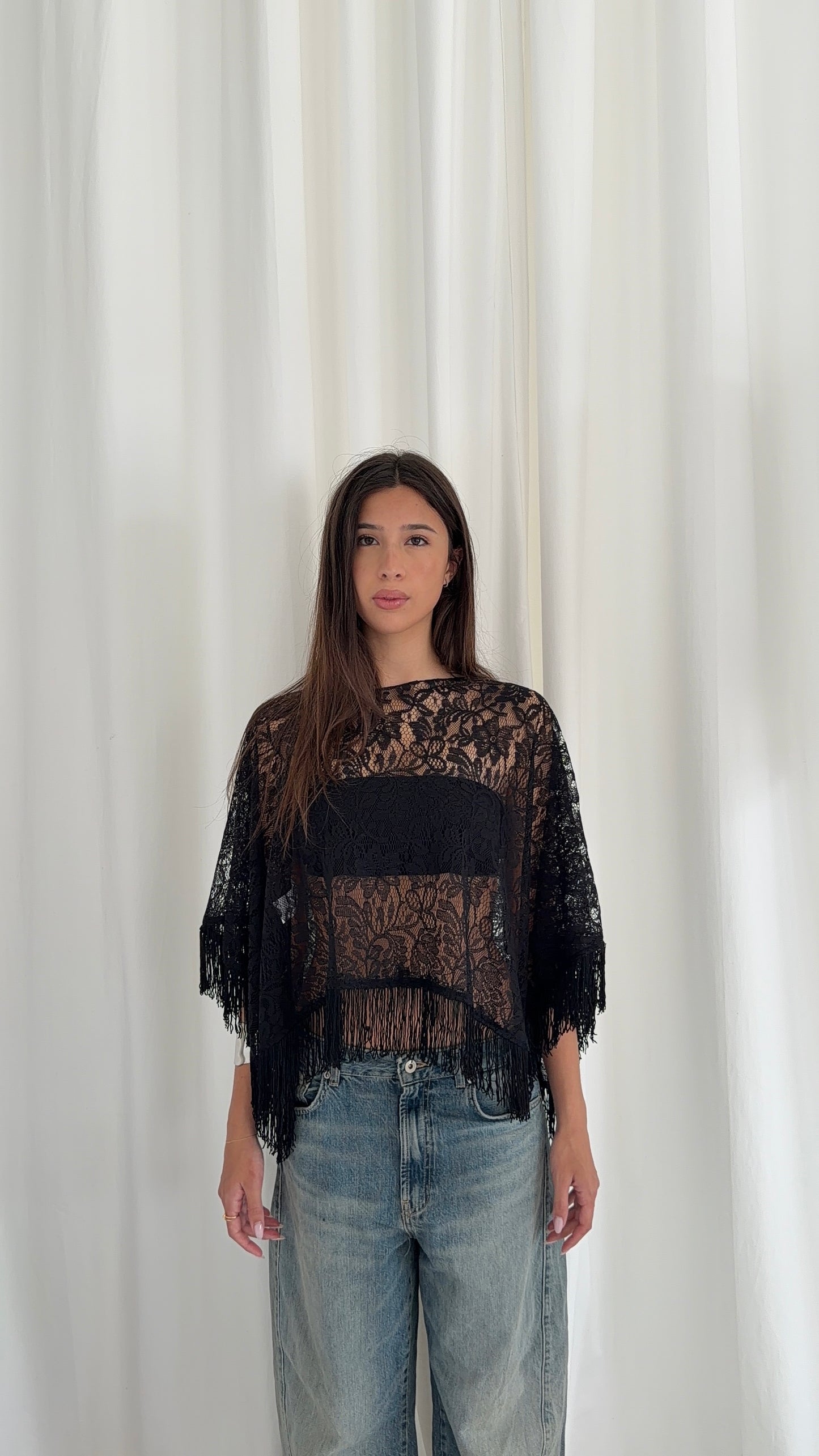 Lace Shawl with Fringe